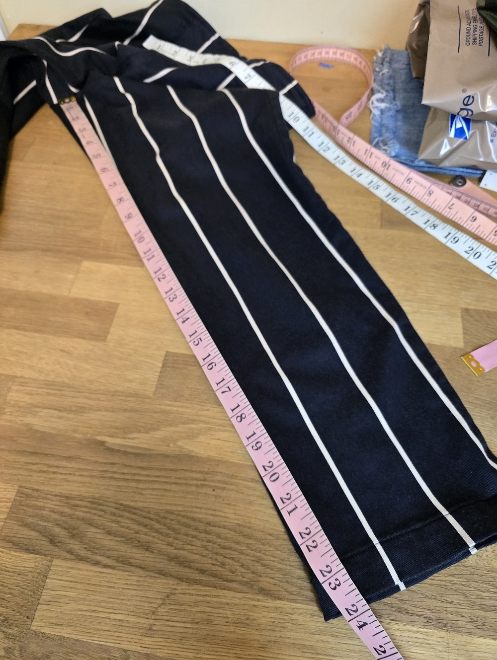 Reformation Marlon Pant Striped Cream And Black 2P - Picture 12 of 13